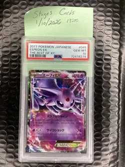 2017 POKEMON JPN THE BEST OF XY #045 ESPEON EX PSA 10 - Image 1