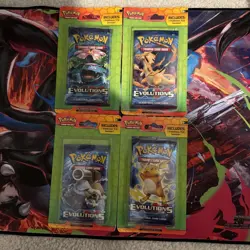 Pokemon TCG XY Evolutions Booster Pack Art Set (4 Packs) - Image 1