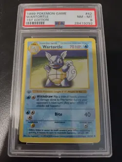 1999 Pokemon Wartortle #42 Base Set 1st Edition Shadowless PSA 8 NM-MT - Image 1