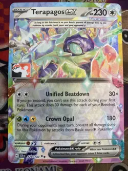 Terapagos EX 128/142 NM Pokemon Play! Prize Pack Play Stamp Series 7 - Image 1