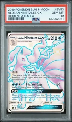 Pokemon PSA 10 Alolan Ninetales GX SV53/SV94 Sun & Moon Hidden Fates - Image 1