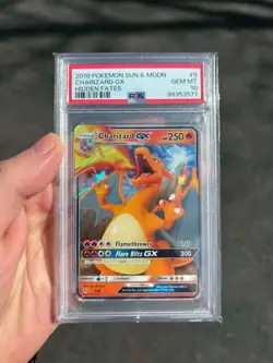 2019 Pokemon Sun Moon Hidden Fates Charizard GX 9/68 PSA 10 GEM MINT - Image 1