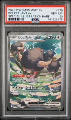 2025 Pokemon White Flare Bouffalant ex Special Illustration Rare 170/086 PSA 10 - Image 1