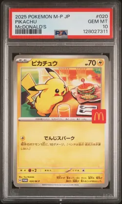 2025 POKEMON JPN M-P PROMO MCDONALD'S #020 PIKACHU PSA 10 - Image 1