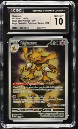 ALAKAZAM Pokemon Center Mega Evolution Promo #009 CGC 10 Pokemon - Image 1