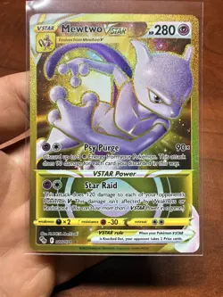 Pokemon TCG Mewtwo VSTAR Pokemon GO 086/078 Holo Secret Rare - Image 1