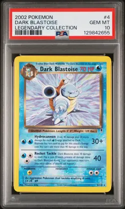 2002 POKEMON LEGENDARY COLLECTION #4 DARK BLASTOISE PSA 10 - Image 1