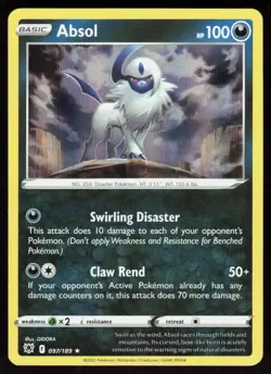 Absol 097/189 Holo Rare Astral Radiance Pokemon Holo Near Mint - Image 1