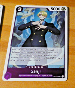 ONE PIECE CARD GAME RARE HOLO CARTE FRANCAISE SANJI OP12-070 R FR TCG NM - Image 1