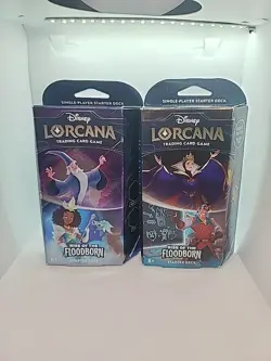 Disney Lorcana - Rise of the Floodborn - Starter Deck Set of 2 Sealed New Decks - Image 1