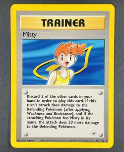 POKEMON Vintage Misty 102/132 WOTC Gym Heroes Rare Trainer Card - Image 1