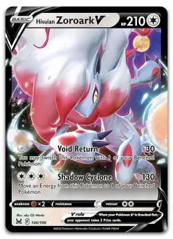 Hisuian Zoroark V #146/196 (Holo) (NM) SWSH11: Lost Origin SWSH11 Pokemon - Image 1