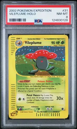 VILEPLUME HOLO 31/165 EXPEDITION POKEMON PSA 8 - Image 1