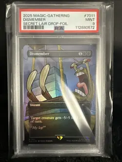 Dismember 7011 Rainbow Foil MTG Secret Lair Drop Foil PSA 9 - Image 1