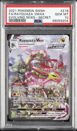 2021 POKEMON SWORD & SHIELD EVOLVING SKIES SECRET FULL ART/RAYQUAZA VMAX PSA 10 - Image 1