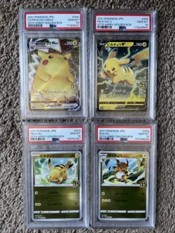 2021 Pokemon JPN. Pikachu 25th Anniversary-Golden Box AND Raichu PSA 10 - Image 1