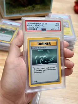 PSA 9 POKEMON ENERGY REMOVAL 1999 1ST EDITION ENGLISH BASE SET #92 CARD - Image 1