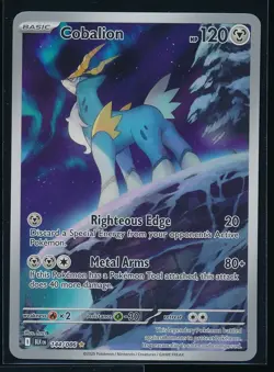 2025 Pokemon Cobalion 144/086 Illustration Rare SV: Black Bolt Full Art - Image 1