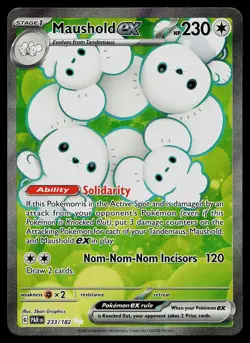Pokemon Card - Maushold ex Paradox Rift 233/182 Ultra Rare - Image 1