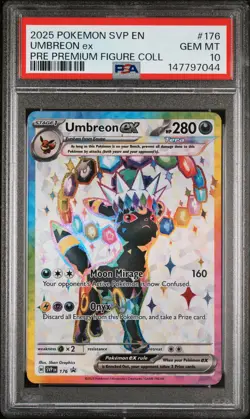 2025 POKEMON SVP EN-SV BLACK STAR PROMO #176 UMBREON EX PSA 10 - Image 1
