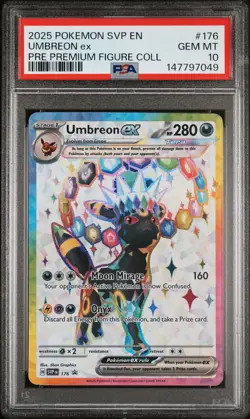 2025 POKEMON SVP EN-SV BLACK STAR PROMO #176 UMBREON EX PSA 10 - Image 1