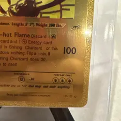 Shining Charizard 107/105 Fan Art Gold Foil Pokemon Card First Edition Rare NM - Image 4