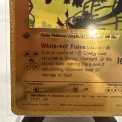 Shining Charizard 107/105 Fan Art Gold Foil Pokemon Card First Edition Rare NM - Image 5