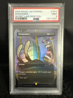 Dismember 7011 Rainbow Foil MTG Secret Lair Drop Foil PSA 9 - Image 1