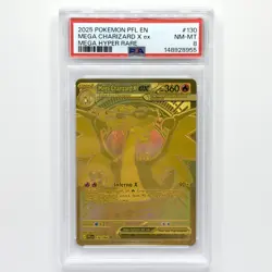 Pokemon TCG Mega Charizard X EX 130/094 Hyper Rare PSA 8 NM-MT - Image 1