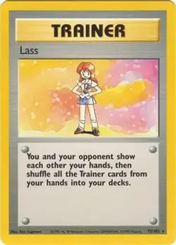 Lass 75/102 Rare Base Set Unlimited Pokemon Moderately Played - Image 1
