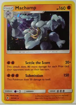 HD Swirl 🌀 Machamp 65/145 Cosmos Holo Rare Pokemon TCG Promo - Image 3