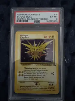 Pokemon Zapdos 15/62 Fossil Cosmos Holo Card - Image 1