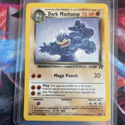 Dark Machamp2000 - 10/82 Holo Team Rocket Pokemon TCG Card W swirl - Image 1
