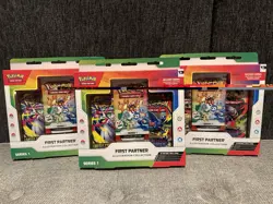 Pokemon First Partner Series 1 Illustration 3 Box Lot w/ 3 Promo Cards - Image 1