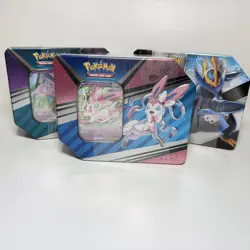 Pokemon Sword and Shield Sylveon V Glaceon V Empoleon V Tin Lot Factory Sealed - Image 1