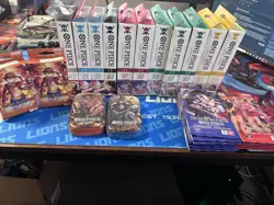 One Piece 28 Piece Sealed Lot Starter Deck Treasure Booster Set Tins Boosters - Image 1