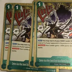 One Piece Card Game OP12 Demon Aura Nine Sword Style Asura Event Lot 5 Cards - Image 3
