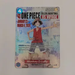 Namco Monkey.D.Luffy P-055 One Piece CCG Promo Holo Card 5000 Power - Image 1