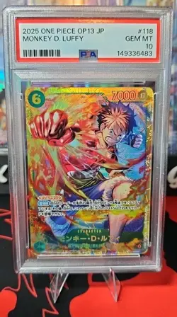 Monkey D. Luffy OP13-118 Carrying On His Will One Piece Card Japanese PSA 10 - Image 1