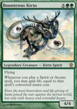 Slightly Played, English - 4 x MTG Bounteous Kirin Saviors of Kamigawa - Image 1