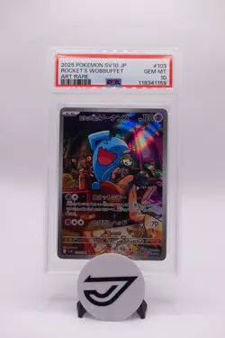 PSA 10 Rocket's Wobbuffet 103 Pokemon SV10 Glory Of Team Rocket Japanese 2025 Ar - Image 1