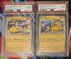 Pokemon PIKACHU Gym Event & World Championships PSA 10/9 JP/EN Lot of 2 - Image 1