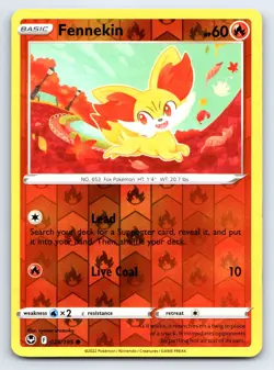 Pokemon Fennekin SWSH12: Silver Tempest SWSH12 Reverse Holofoil 025/195 LP TCG - Image 1