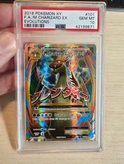 2016 Pokemon XY M Charizard EX (Full Art) 101/108 Evolutions PSA 10 Gem Mint - Image 1