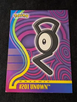 Pokemon Topps Johto Series 1 Unown #201 - blue label, non-holo - Image 1