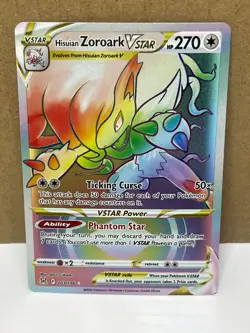 Hisuian Zoroark VSTAR 203/196 Secret Rare NM Pokemon Lost Origin SWSH11 - Image 1