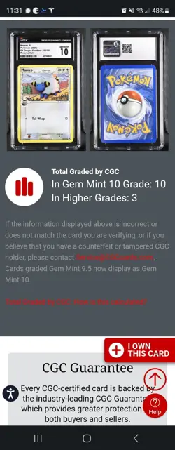 (POP 10) CGC 10 GEM MINT Mareep 54/101 Reverse Holo Dragon Frontiers Pokemon - Image 4