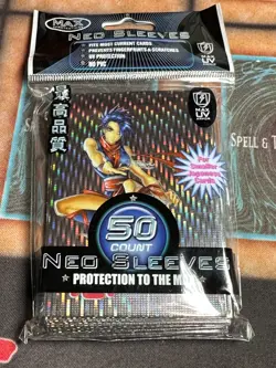Sealed Pack of 50 Ninja Girl Small Japanese Yugioh Sized Black MAX NEO Sleeves - Image 1