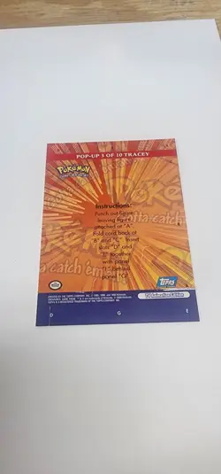 2000 Topps Pokemon Series 3 Pop Up #3 Tracey Chase Card TV Animation - Image 2