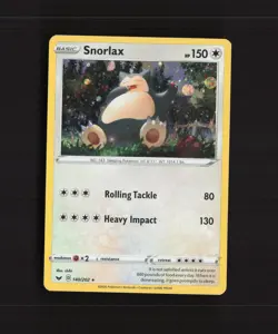 Snorlax 140/202 Sword & Shield Cosmos Holo Rare SWIRL Pokemon Card LP+ - Image 1